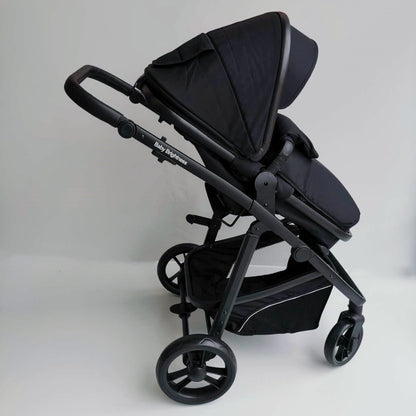 Newborn Pram – Palms Stroller with Bassinet and Car Seat (Black)