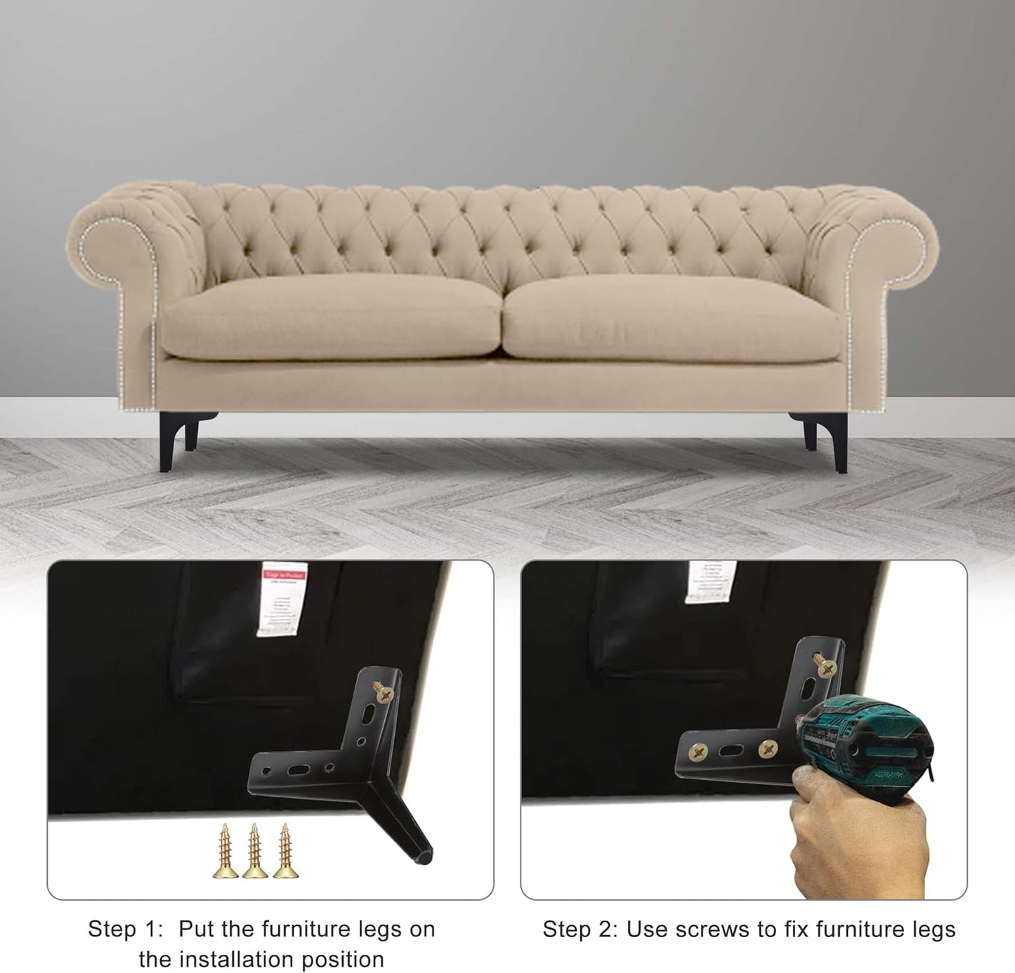 4Pcs Metal Furniture Legs 13cm