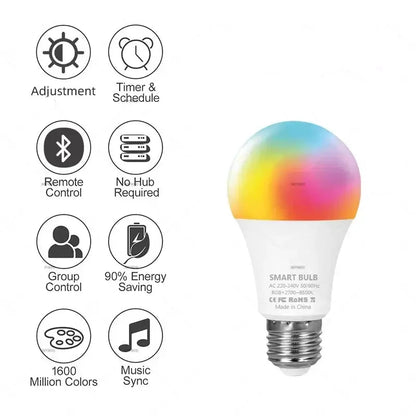 Smart LED Bulb 15W/18W E27/B22, Dimmable
