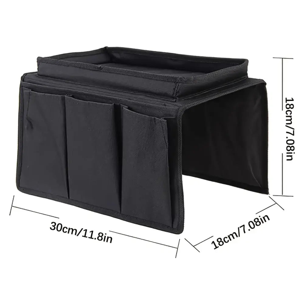 TV Remote Control Holder Sofa Armrest Organizer with Storage Pockets