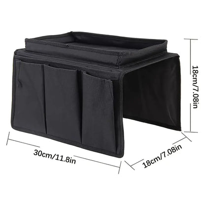 TV Remote Control Holder Sofa Armrest Organizer with Storage Pockets