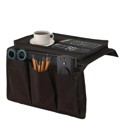 TV Remote Control Holder Sofa Armrest Organizer with Storage Pockets