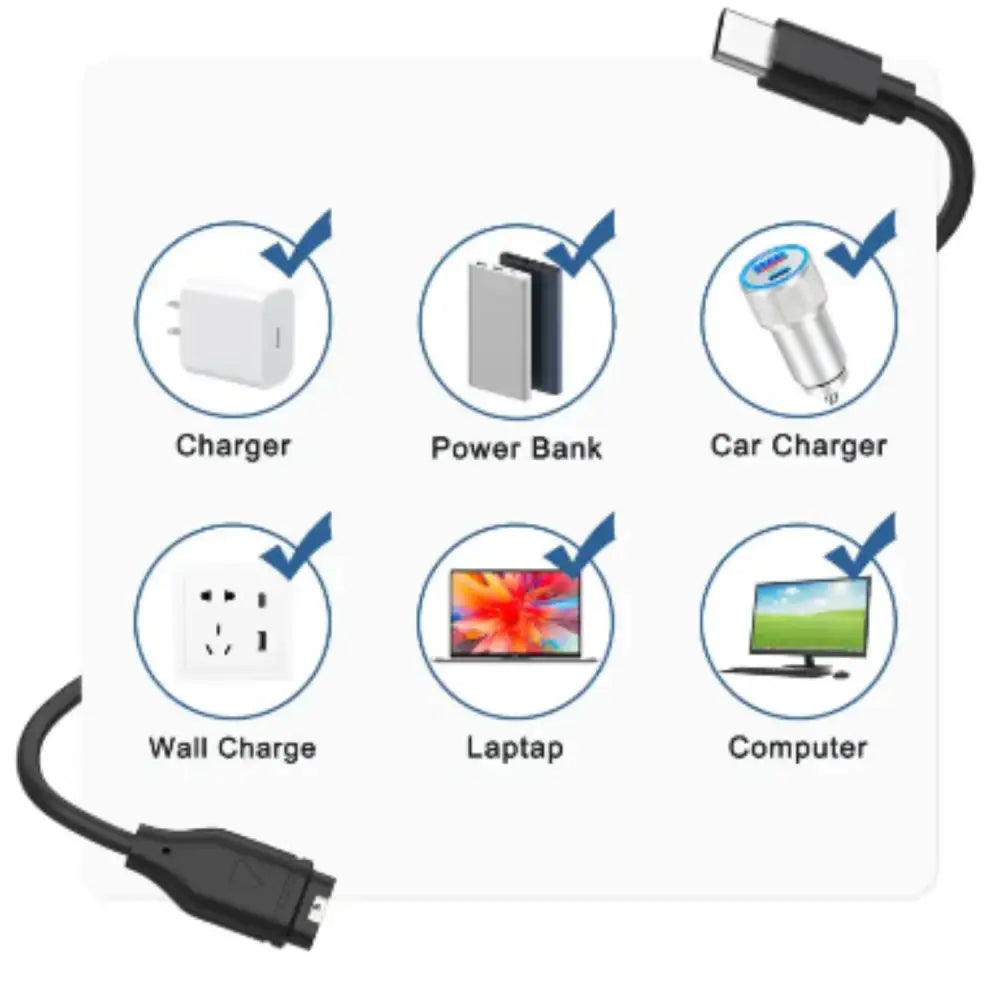 Type-C Charger for Garmin Venu, Fenix, Forerunner Series