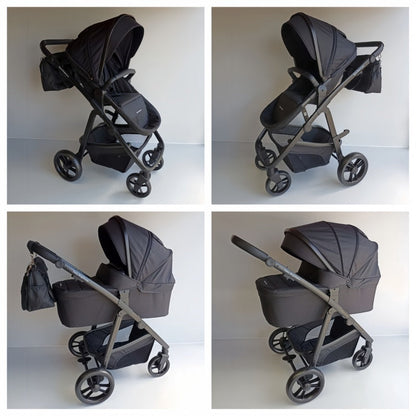 Pre-order Newborn Pram – Palms 1+ Stroller with Bassinet, Car Seat and Rotating ISOFIX Base (Black) - image 5