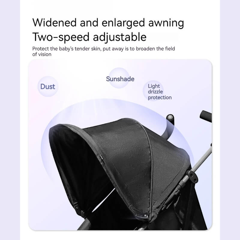 Comfortable & Portable Baby Umbrella Stroller with a Rain Cover-Black