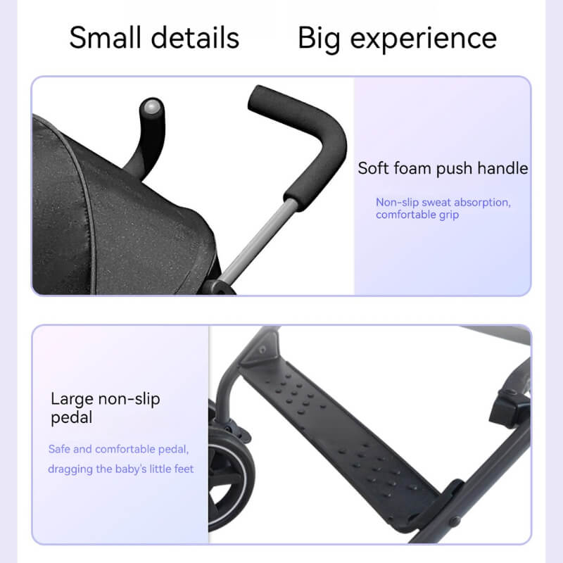 Comfortable & Portable Baby Umbrella Stroller with a Rain Cover-Black