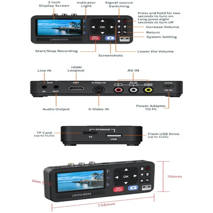 1080p VHS to Digital Converter & MP3 Recorder