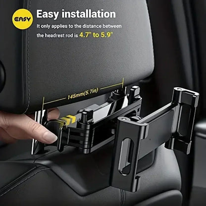 Universal Car Headrest Tablet & Phone Holder Mount (Black & Red)
