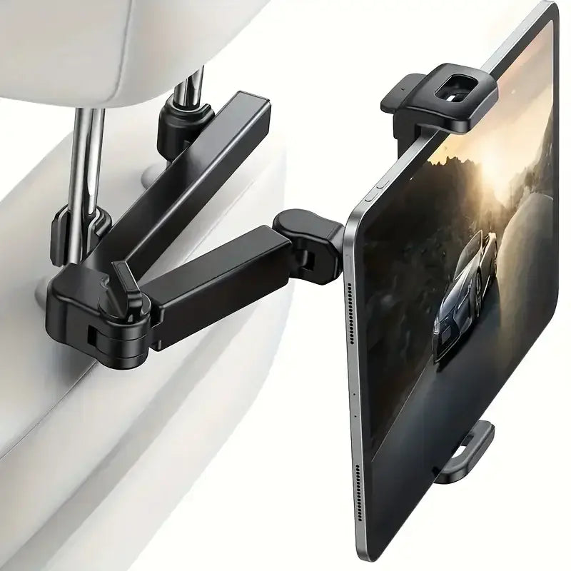 Universal Car Headrest Tablet & Phone Holder Mount (Black & Red)