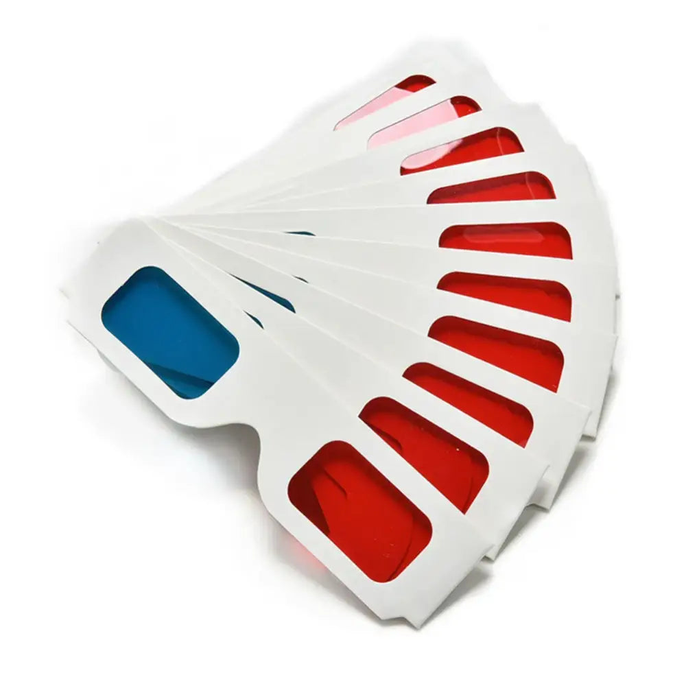 Universal Paper 3D Glasses (Red/Blue) – Pack of 10