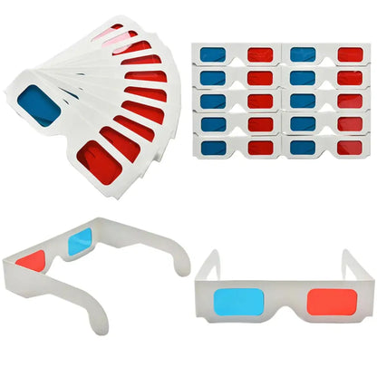 Universal Paper 3D Glasses (Red/Blue) – Pack of 10