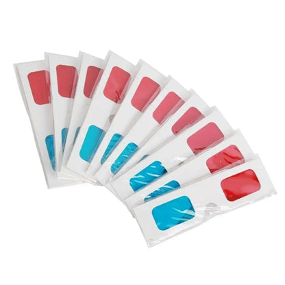 Universal Paper 3D Glasses (Red/Blue) – Pack of 10