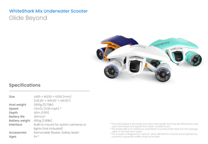 SUBLUE Whiteshark Mix Sea Scooter - Light Blue