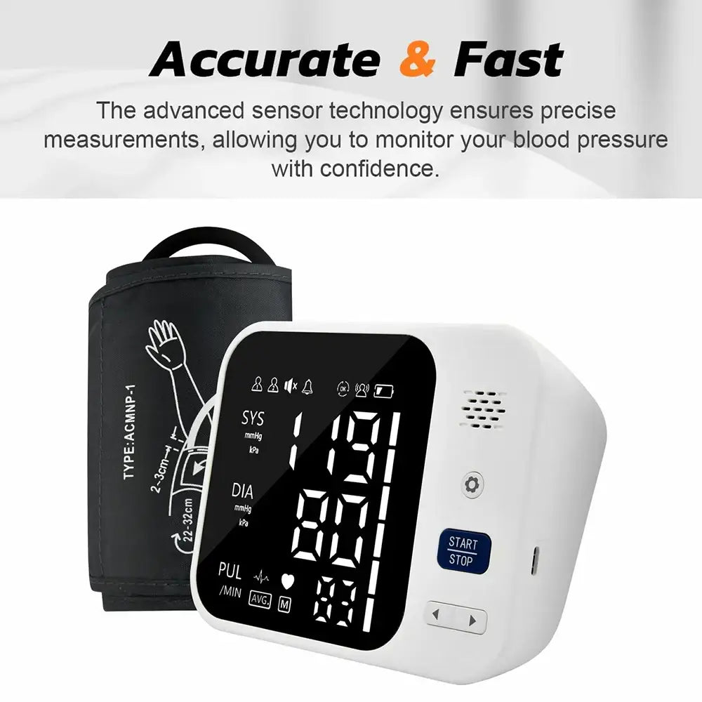 Upper Arm Automatic Blood Pressure Monitor – Digital Sphygmomanometer