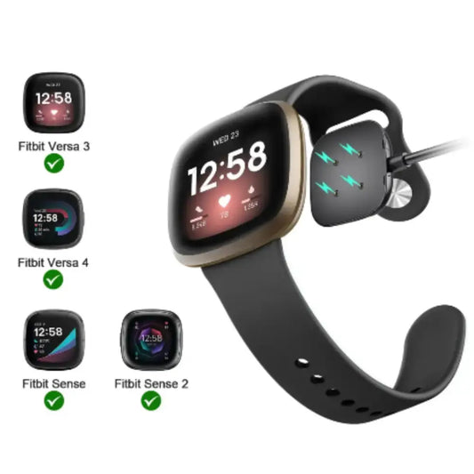 Charger Dock for Fitbit Versa 3/4 & Sense 1/2 (USB & Type C)