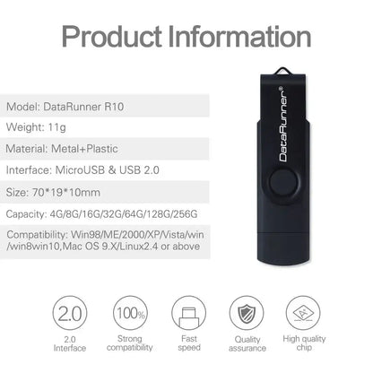 USB Flash Drive (8GB–128GB) for Android & PC