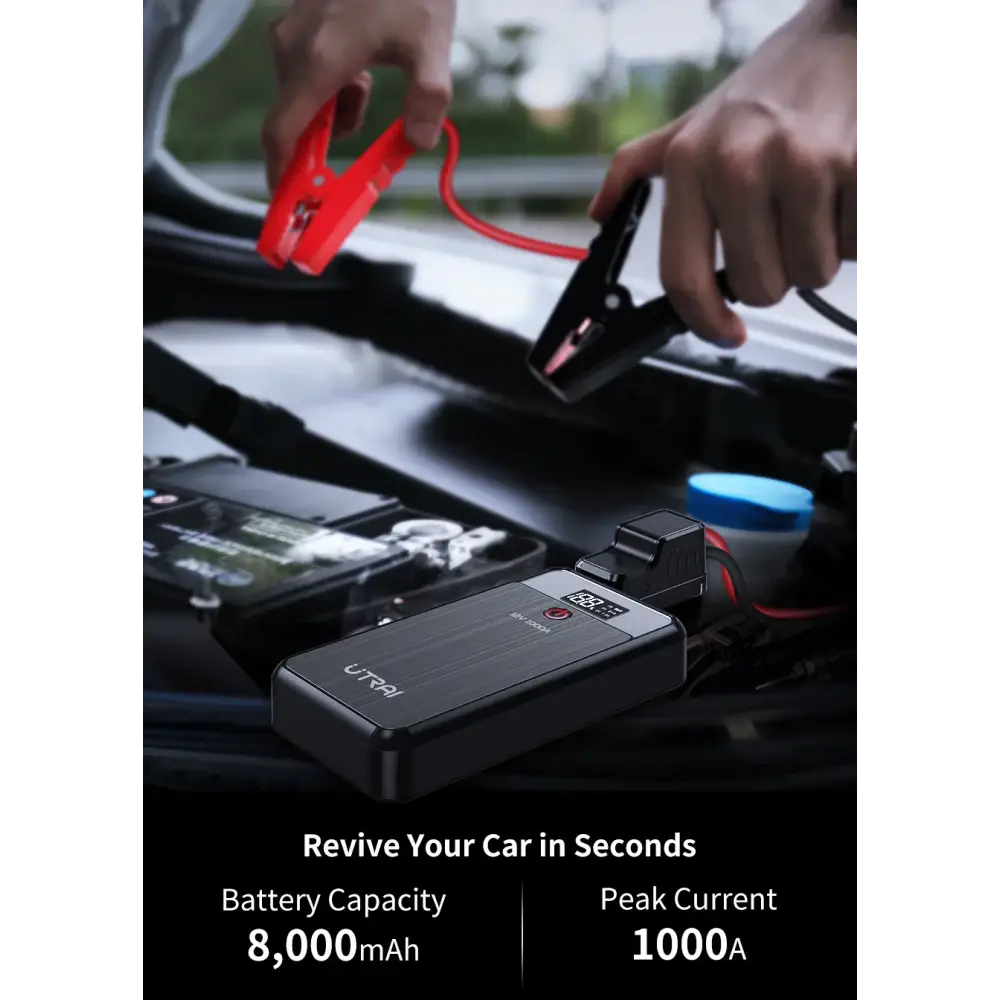 1000A Car Jump Starter & 8000mAh Emergency Power Bank
