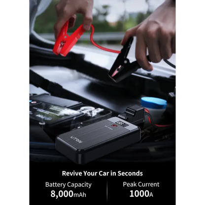 1000A Car Jump Starter & 8000mAh Emergency Power Bank