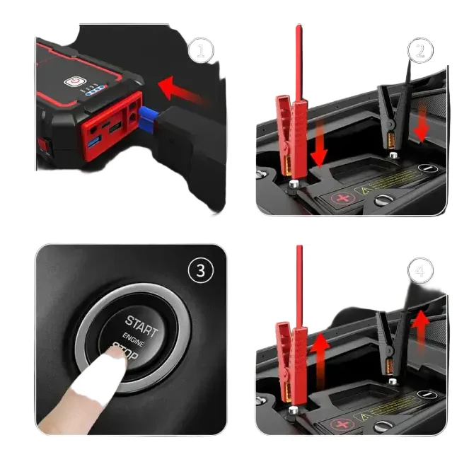 1000A/2000A Portable Car Jump Starter & Emergency Power Bank Booster