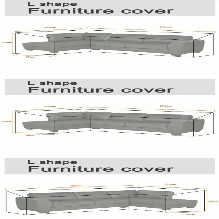 V/L-Shape Waterproof Garden Sofa Cover – Rattan Corner Furniture Protector (different sizes available)