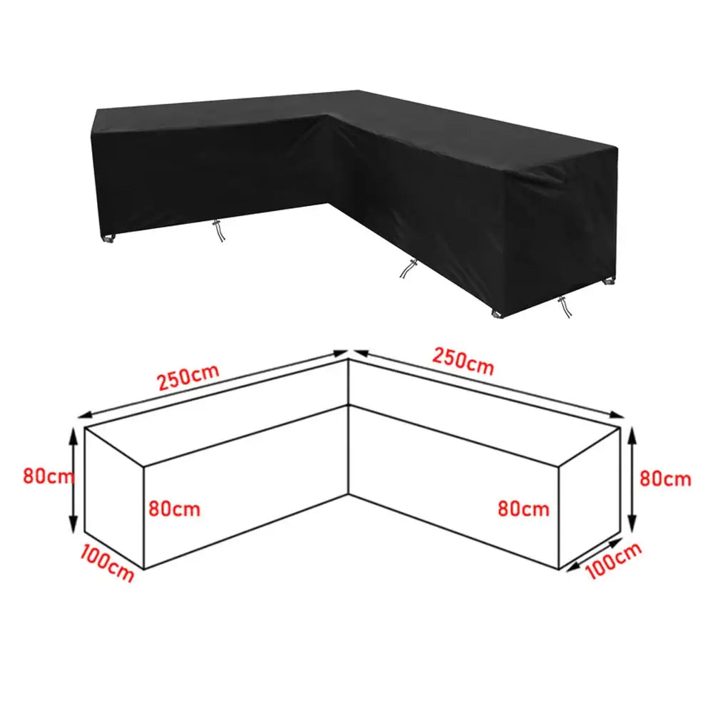 V/L-Shape Waterproof Garden Sofa Cover – Rattan Corner Furniture Protector (different sizes available)