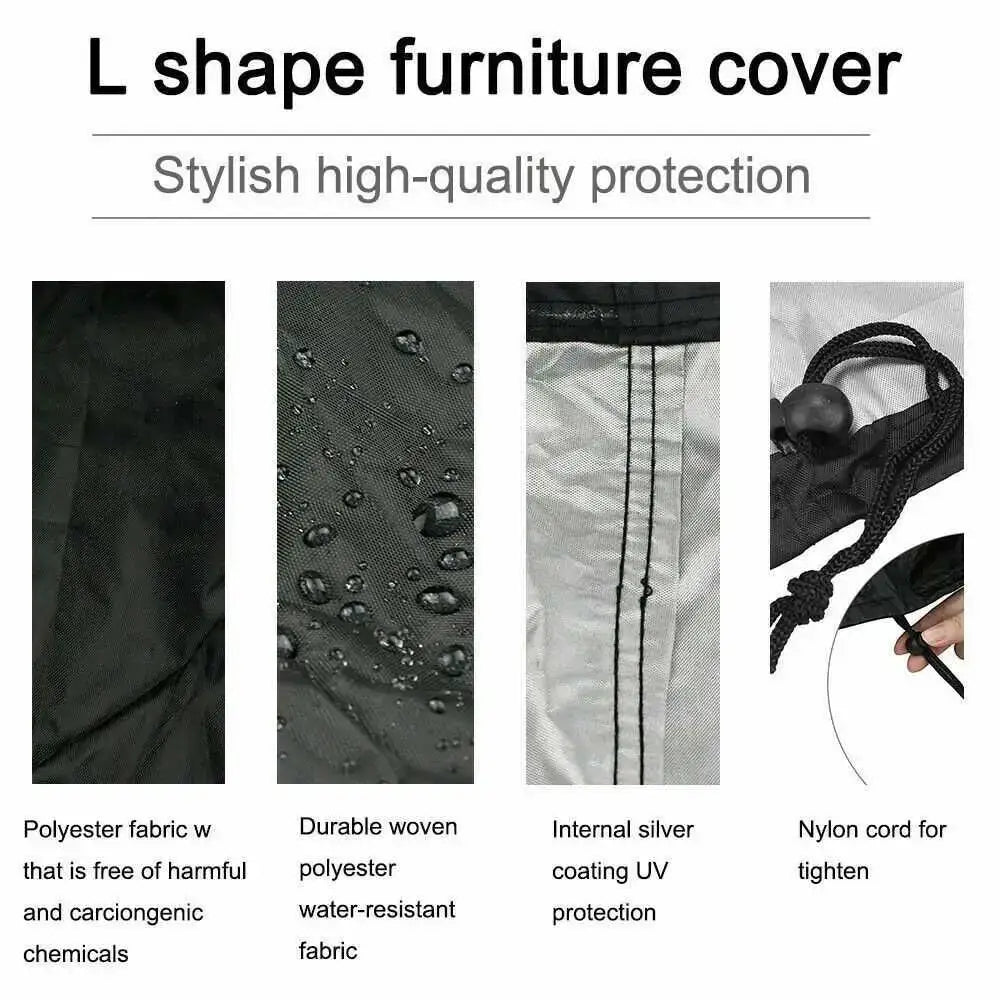 V/L-Shape Waterproof Garden Sofa Cover – Rattan Corner Furniture Protector (different sizes available)