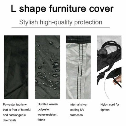 V/L-Shape Waterproof Garden Sofa Cover – Rattan Corner Furniture Protector (different sizes available)