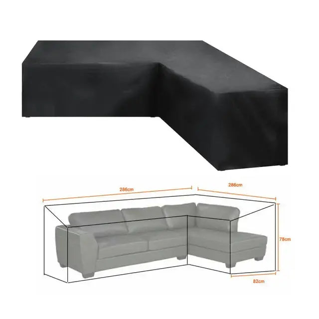 V/L-Shape Waterproof Garden Sofa Cover – Rattan Corner Furniture Protector (different sizes available)