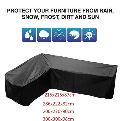 V/L-Shape Waterproof Garden Sofa Cover – Rattan Corner Furniture Protector (different sizes available)