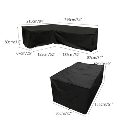 V/L-Shape Waterproof Garden Sofa Cover – Rattan Corner Furniture Protector (different sizes available)
