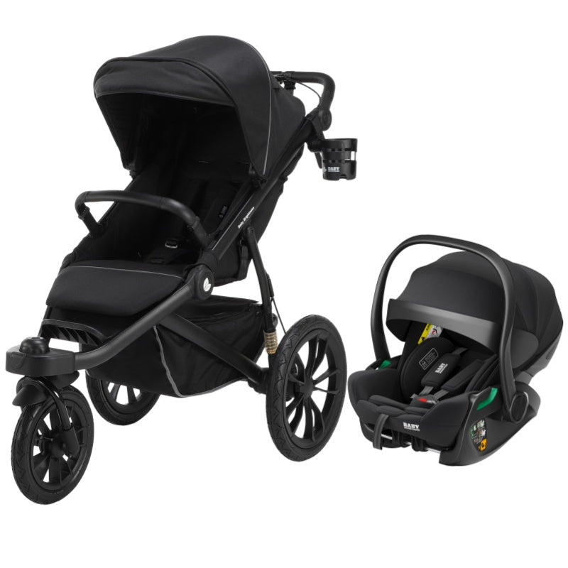 Pre-order Hill All Terrain Jogging Baby Stroller with Reclining Car Seat (Black）