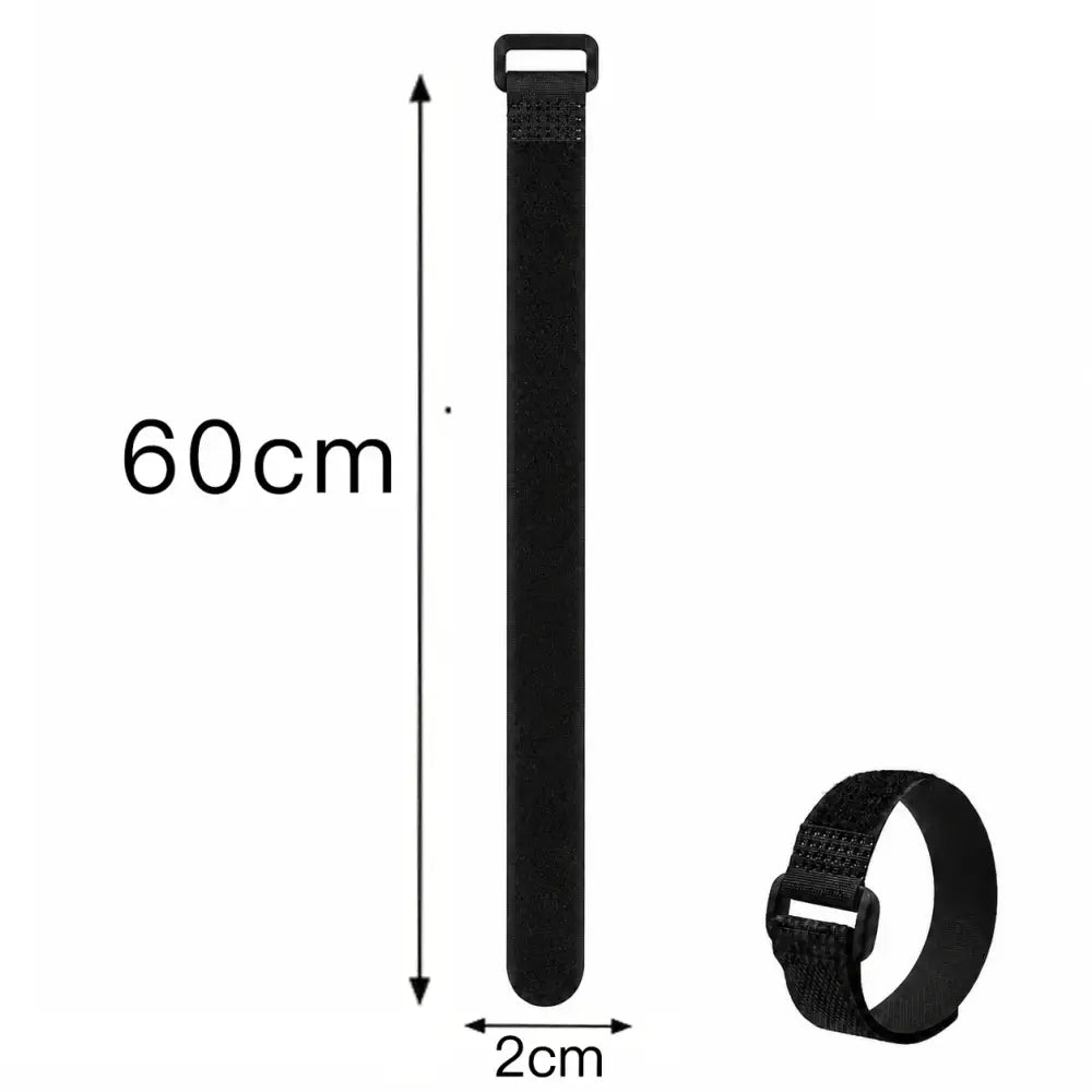 Reusable Black Nylon Hook & Loop Cable Ties