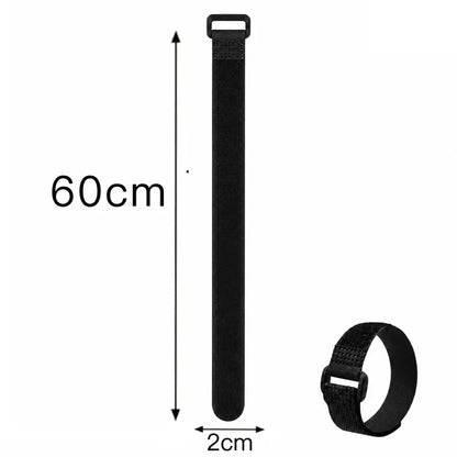 Reusable Black Nylon Hook & Loop Cable Ties