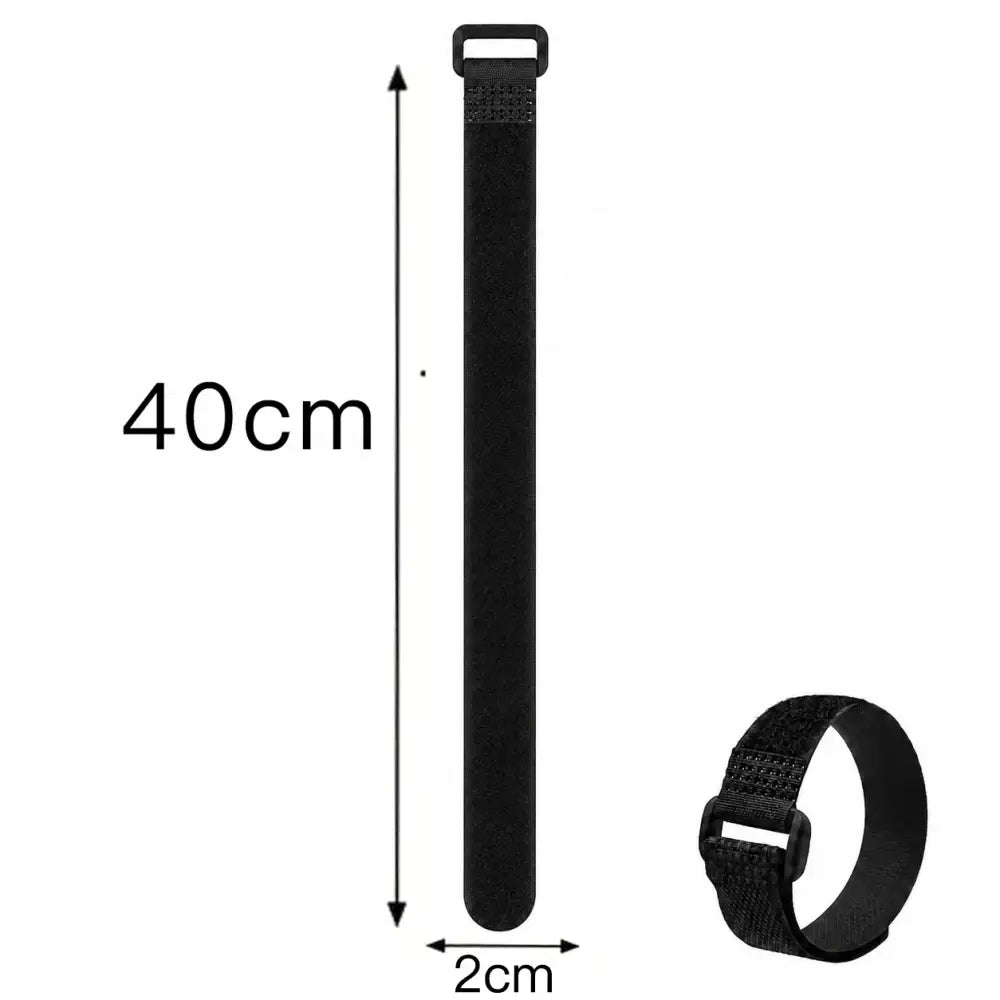 Reusable Black Nylon Hook & Loop Cable Ties