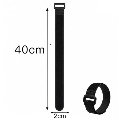 Reusable Black Nylon Hook & Loop Cable Ties