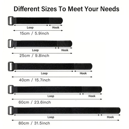 Reusable Black Nylon Hook & Loop Cable Ties