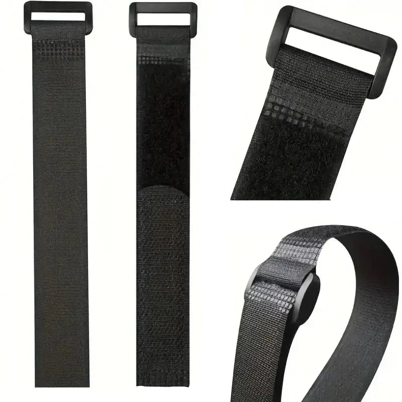 Reusable Black Nylon Hook & Loop Cable Ties