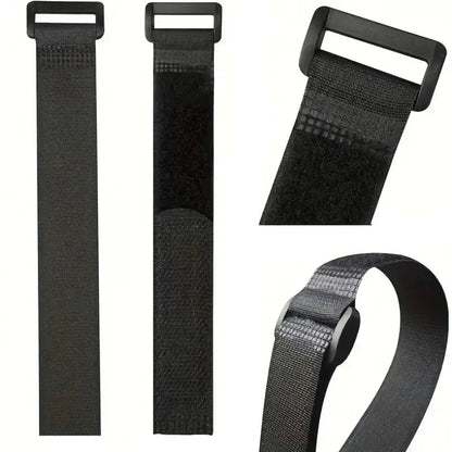 Reusable Black Nylon Hook & Loop Cable Ties