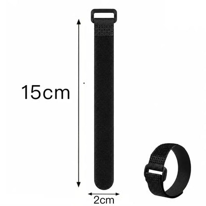 Reusable Black Nylon Hook & Loop Cable Ties