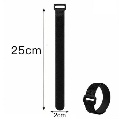 Reusable Black Nylon Hook & Loop Cable Ties