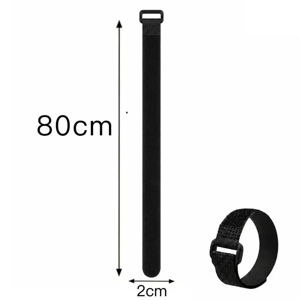 Reusable Black Nylon Hook & Loop Cable Ties
