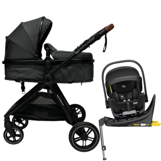 Pre-order Skyra 2-in-1 Newborn Pram & Bassinet Stroller and Reclining Car Seat with Rotating ISOFIX Base(Grey)