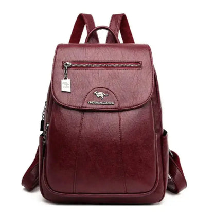 Vintage Soft Leather Backpack for Women