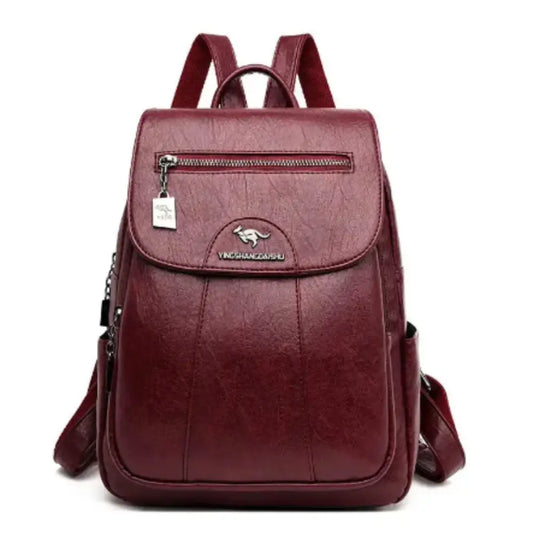 Vintage Soft Leather Backpack for Women