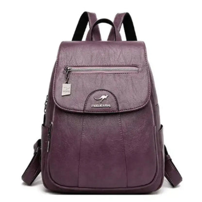 Vintage Soft Leather Backpack for Women