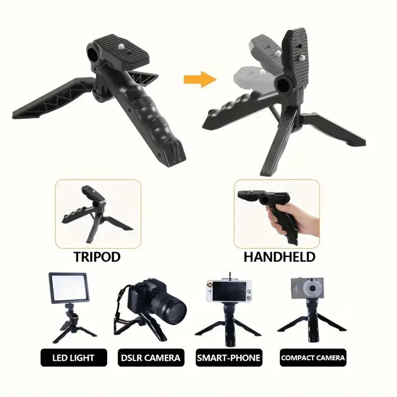 Vlogging Kit with Tripod, Mic & LED Light for Smartphones (6 in 1)