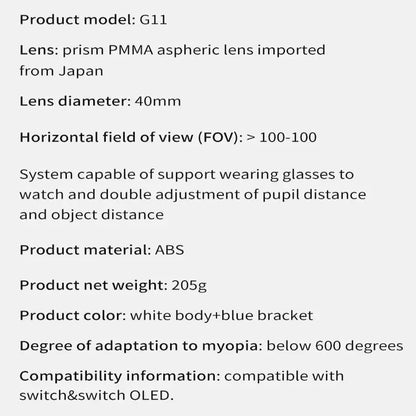 VR Shinecon G11 Virtual Reality Headset for Switch