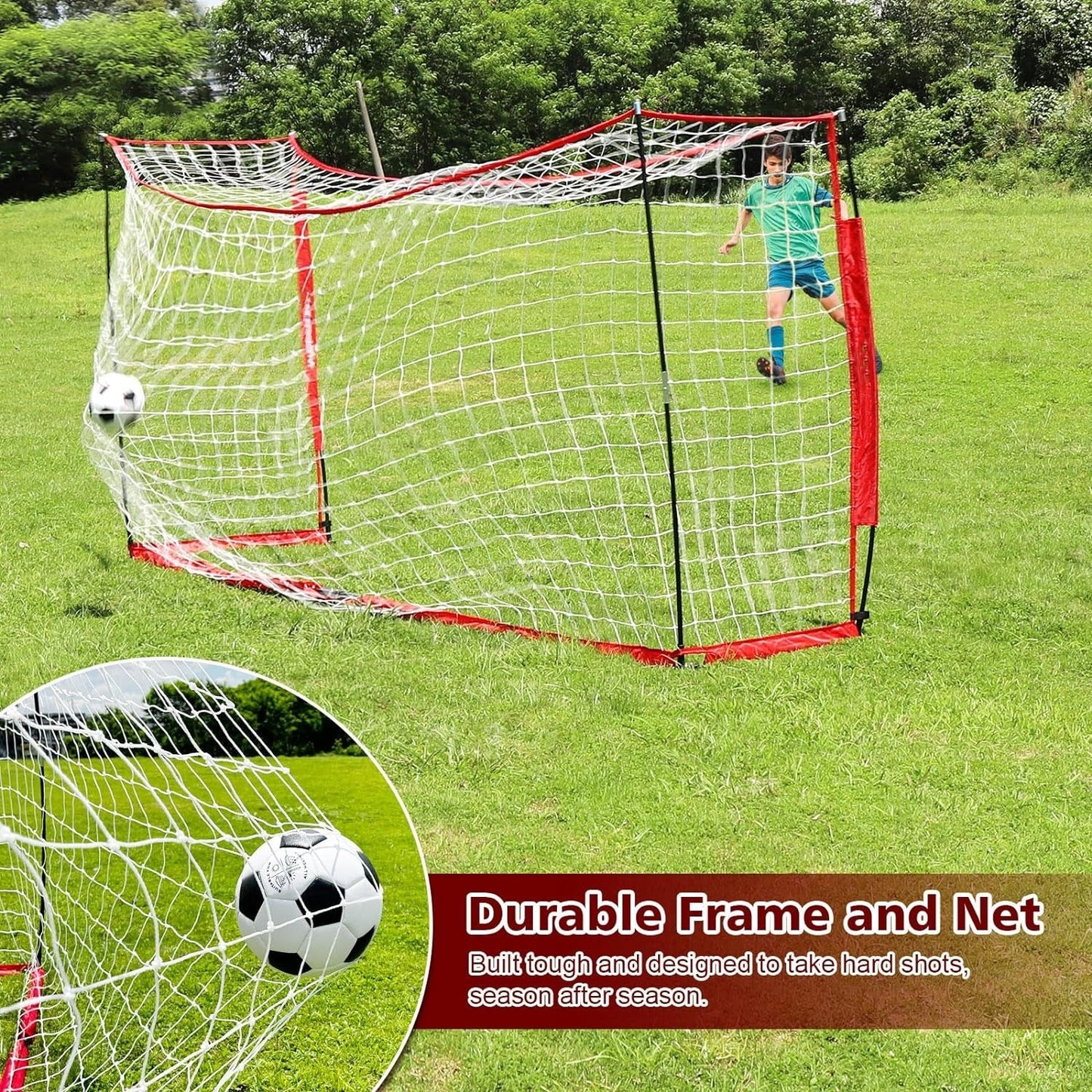 2.4x1.2m Soccer Goal Football Goal Foldable
