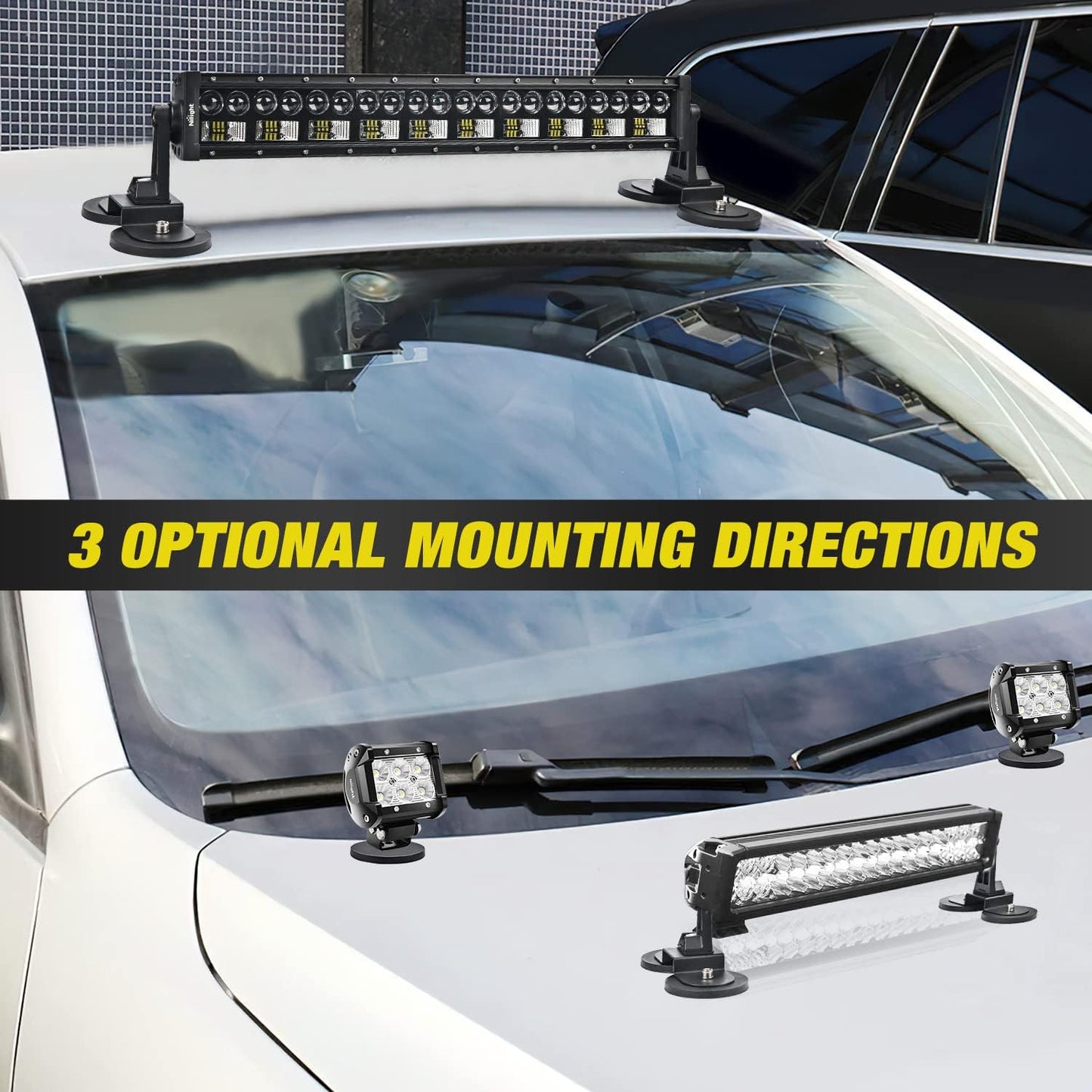 2PCS Magnetic Base Light Bar Mounts