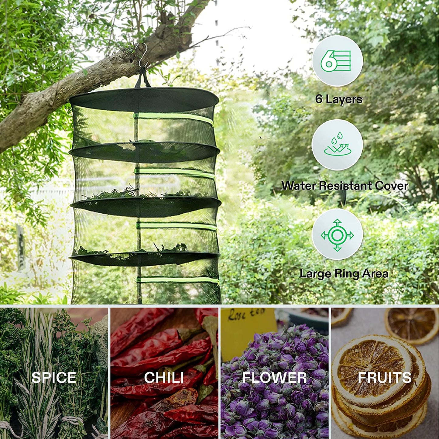 6 Layers Food Drying Net Fish Drying Rack Mesh Net - salelink.co.nz